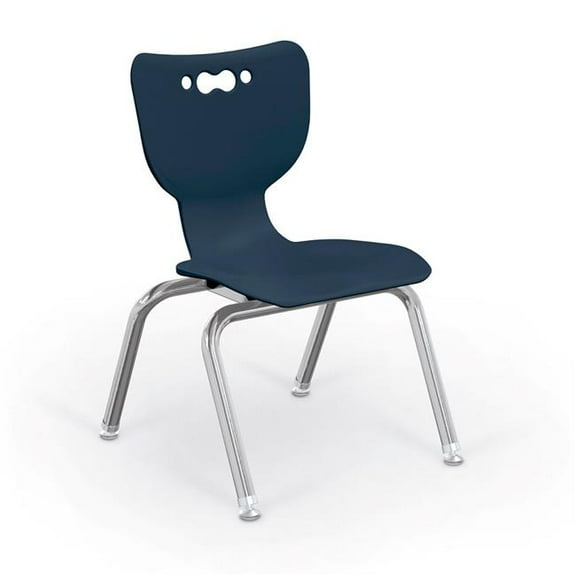 Balt B2300676 Hierarchy 12 in. Plastic Classroom Chair, Chrome - Navy