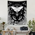 thumbnail image 4 of Boho Black White Mushroom Butterfly Wall Tapestry for Bedroom, Flower and Luna Tapestry Starry Sky Tapestry,Aesthetic Vintage Tapestries Wall Hanging for Living Room and Dorm, 60X40IN, 4 of 4