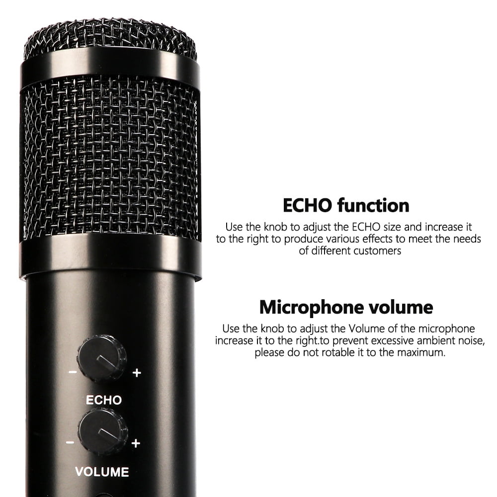 Microphone USB Plug and Play Portable Audio Condenser Recording Desk Mic Adjustable Gain,USB Computer Microphone, Tripod Stand