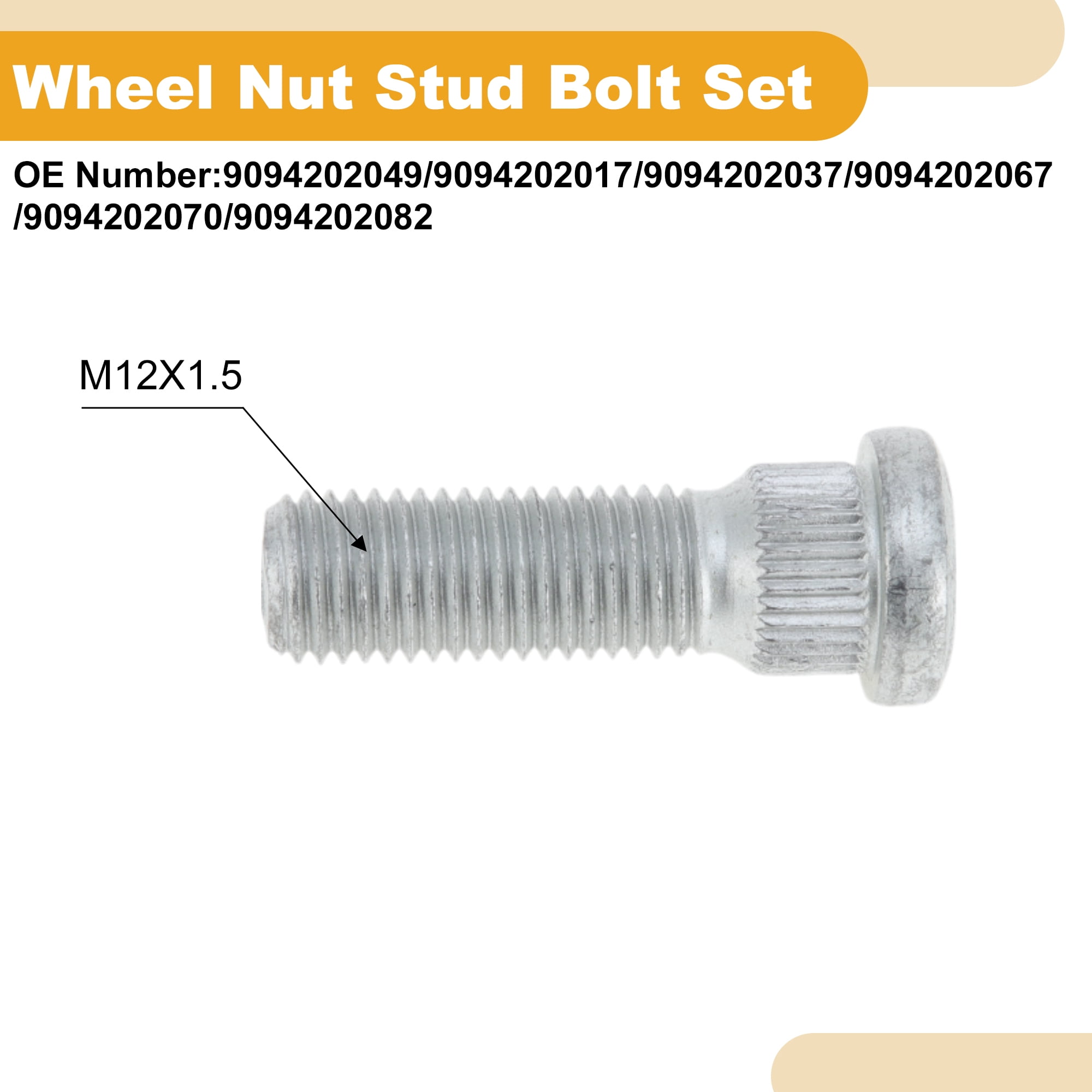 Unique Bargains 10 Pcs M12x1.5 Wheel Lug Stud for Lexus ES 2006-2025 Front Rear Set