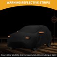 thumbnail image 3 of Funda para automóvil Unique Bargains impermeable para todo clima, protección contra sol y lluvia, funda exterior completa para MG ZS 2017-2023 210D-PU negra con franjas reflectantes, 3 of 5