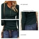 thumbnail image 4 of Camisas de manga larga para mujer, color puro, casual, con botones, estilo túnica, elegante para uso diario, 4 of 5