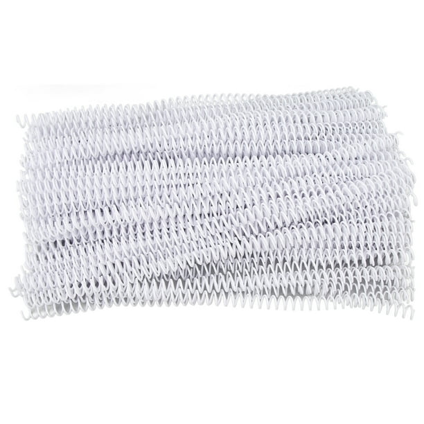 100 espirales de encuadernación en espiral, 48 bucles, paso 4:1, papel A4, lomos de plástico, capacidad para 40 hojas, 8 mm de diámetro, color blanco