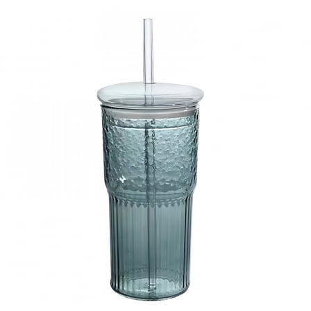 ACDANC Glass Cups with Lids and Glass Straws,20 Oz High Borosilicate Tumbler Glass Iced Coffee,Wide Mouth Smoothies,Bubble Tea,Juice,Milk,Cocktails Jars,Travel Mugs
