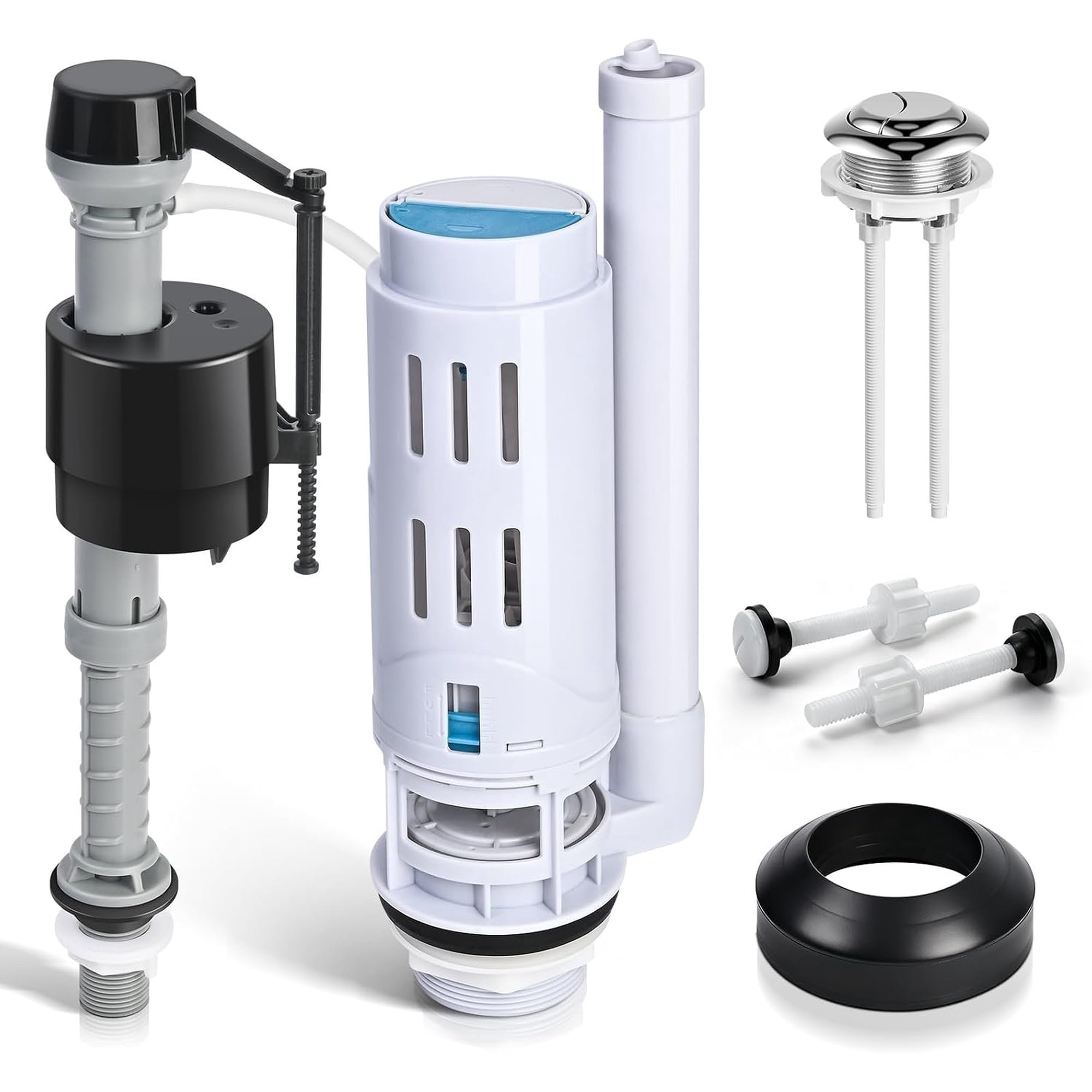 2-Inch Flush Valve Kit for 2- Toilets Toilet Repair Kit with Push Button Fill Valve Gasket & Compatible with Glacier Bay Standard and