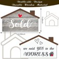 thumbnail image 2 of Real Estate House-Shaped Sold Sign Double-Sided Wooden Sold Sign We Said Yes to The Address Agent Sign Photo Prop Wooden Sold Sign for Realtor New Home Owner, 2 of 5