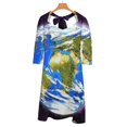 thumbnail image 3 of Planet Earth In Space Sweetheart Knot Flared Dress Fashion Design Large Size Loose Dress Planet Earth Space Solar System, 3 of 4