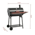 thumbnail image 4 of Royal Gourmet CC1830V 30" Barrel Charcoal Grill with Wood-Painted Side Table and Front Table, 4 of 13