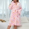 thumbnail image 2 of Tnhcen Women's Winter Plus Size Flannel Sleepwear - Thickened Dot Print Long Sleeve Pajama Robe with Waist Tie XL-4XL Large Size Warm Housecoat, 2 of 8