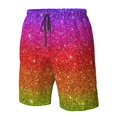 thumbnail image 5 of Naloa Rainbow Glitter Men's Beach Shorts, Surfing shorts, Swim trunks, Quick Dry Swim Trunks for Surfing Beach Fun - Small, 5 of 9