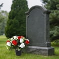 thumbnail image 6 of Artificial Cemetery Flowers with Vase - Outdoor Grave Decorations Roses Bouquet, Lasting Colors, 6 of 6