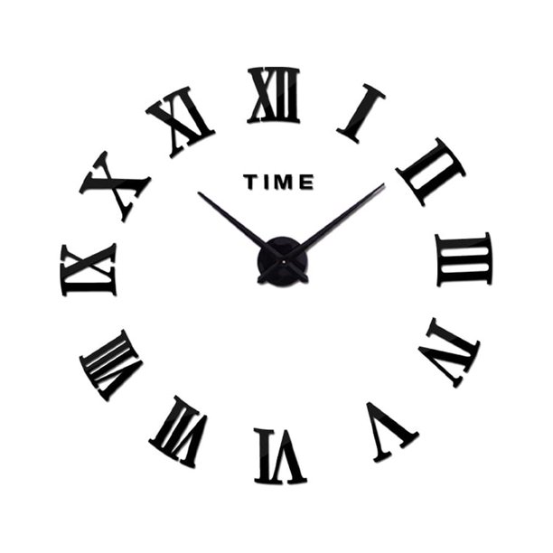 Reloj de Pared 3D Bewildely Grande Moderno Electrodomésticos Negro