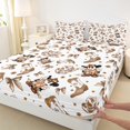 thumbnail image 3 of Feelyou Cowgirl Hat Boot Queen Sheet Sets for Kids, Kawaii Princess Ribbon Bow Flat Sheet, Cartoon Flower Queen Fitted Sheet, Ultra Soft Bedroom Decor, 4 Pieces, 3 of 7