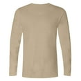 thumbnail image 5 of VBTAPA Big and Tall T Shirts for Men Plus Size Long Sleeve Crewneck Pullover Tees Tops Solid Color Casual Loungewear Workwear T-Shirts Beige M, 5 of 6