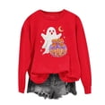 thumbnail image 5 of WEIWEN Halloween Sweatshirts for Women Cute Ghost Pumpkin Graphic Crewneck Long Sleeve Sweaters for Women Spooky Season Pullover Tops Womens Fall Fashion Clothing Red, XXL, 5 of 7