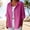 Hot Pink, variant on Blouses for Women 3/4 Sleeve V Neck Wash Cotton Blouses Business Casual Tops Zip Front V Neck Work Shirts Loose Fit Tunic Tops Hot Pink,S