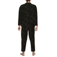 thumbnail image 7 of Salouo Autumn Leaves1 Print Button-Front Long Sleeve Pajama Set for Men, Soft 2Pjs Men's Long Sleeve Sleepwear -Medium, 7 of 7