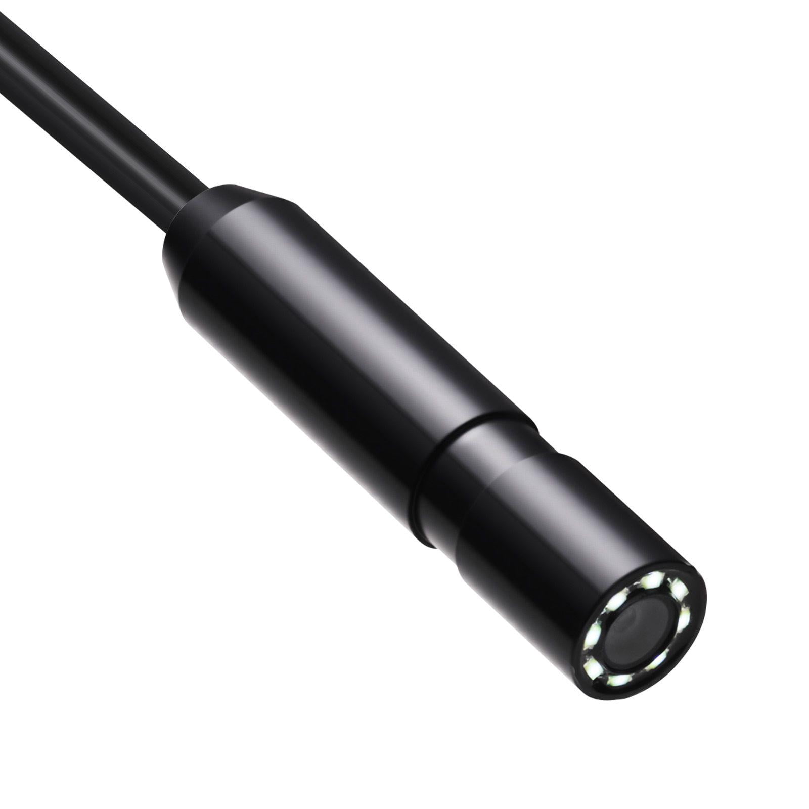 Endoscope Camera 49.2FT Semi Rigid Cable 1920P HD Borescope for Android IOS Industrial Inspection Camera 8 LED Lights 2X Zoom IP67 Waterproof Snake Camera for Auto Plumbing