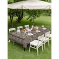 thumbnail image 3 of Outdoor Tablecloth with Umbrella Hole and Zipper, Grey Boho Rectangle Table Cloth 60x84 Inch Waterproof Tablecloth, Vintage Ethnic Tribe Abstract Art Floral Picnic Table Cover for Patio Camping, 3 of 7