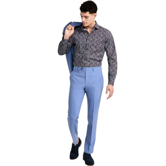 Bar Iii Mens Slim fit Dress Pants 30 / 32 Light Blue Solid