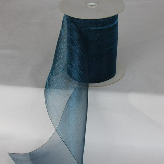 The Ribbon People Green Shimmering Crystal Organdy Wired Craft Ribbon 4" x 27 Yards