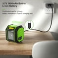thumbnail image 2 of Huepar Green Beam Cross Line Laser Level Self-Leveling Laser Leveler Tools with Li-ion Battery FC011G, 2 of 9