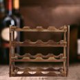 thumbnail image 4 of Wine Bottle Storage Shelf,  Stability Countertop Wine Rack, Wooden Wine Rack Wine Shelf, Display Organizer Decor for Countertop Home, 4 of 8
