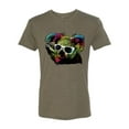 thumbnail image 2 of Neon Technicolor Trippy Party Rainbow Koala | Mens Animal Lover Premium Tri Blend T-Shirt, Military Green, 2XL, 2 of 4