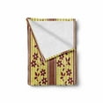 thumbnail image 2 of Floral Soft Flannel Fleece Blanket, Red Flourishing Spring Flowers on Vertical Striped Background Romantic Artwork, Cozy Plush for Indoor and Outdoor Use, 50" x 60", Burgundy Yellow, by Ambesonne, 2 of 6