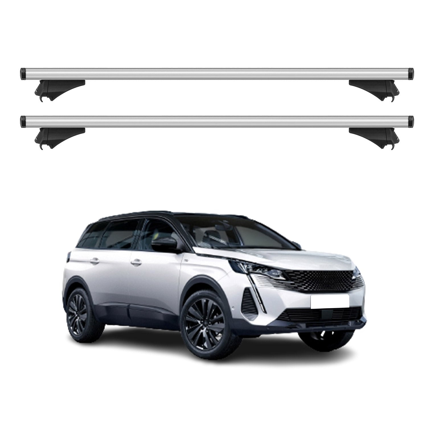 Roof Rack For Peugeot 5008 20212023 Cross Bars Carrier Aluminum Silver 2 Pcs