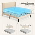 thumbnail image 4 of Full Size Platform Bed Frame, Upholstered with Wingback Headboard – Sturdy Metal Frame, Modern Beige Finish, 4 of 8