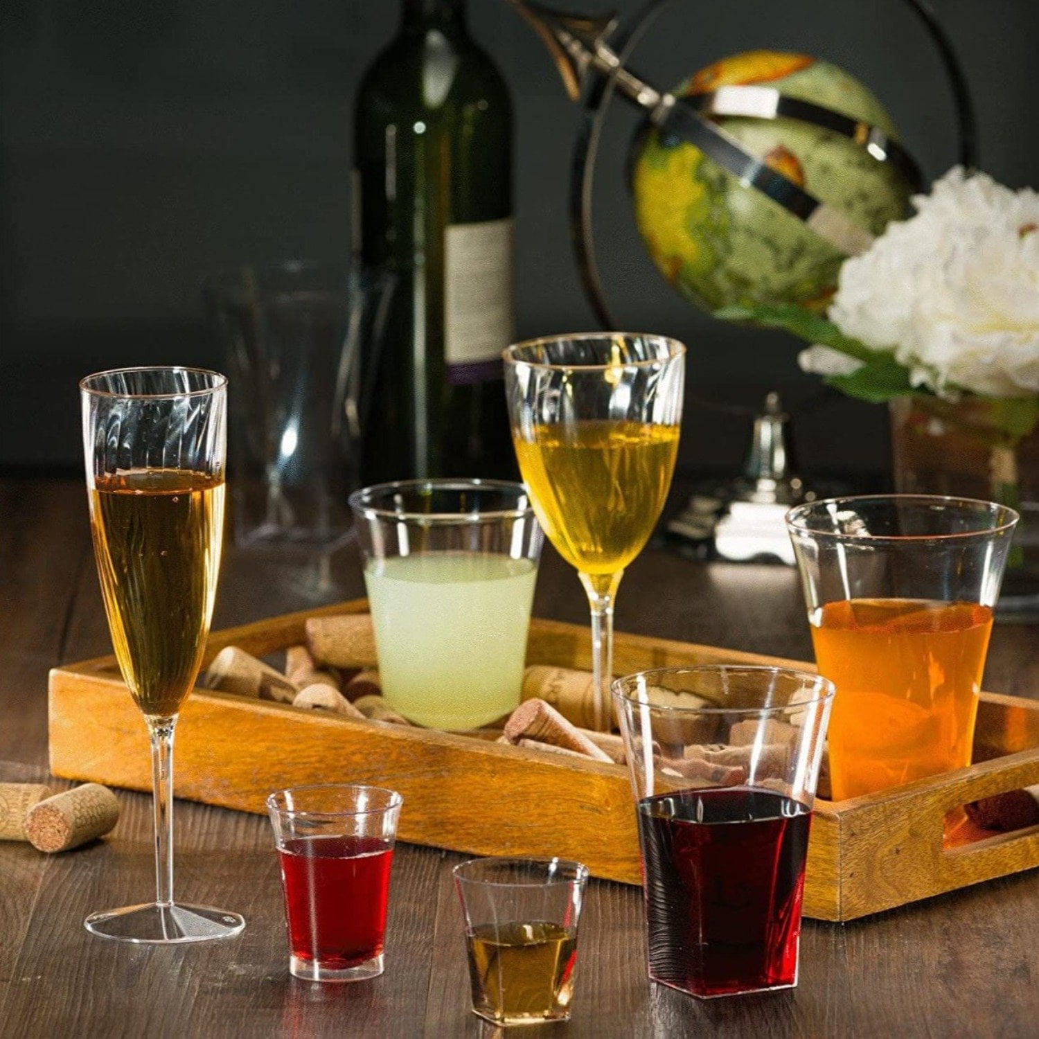 Lillian Tablesettings Champagne Plastic Flutes Clear 6 oz Pack of 8