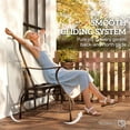 thumbnail image 4 of 2-Person Outdoor Glider Bench锛孭atio Glider Loveseat Chair with Powder Coated Steel Frame锛? Seats Porch Rocking Glider for Backyard, Lawn, Garden and Porch, Cream White, 4 of 7