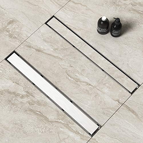 WEBANG 36 Inch Rectangular Linear Shower Floor Drain With Accessories, Reversible 2in1 Flat