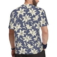 thumbnail image 2 of Wukai Lilies Flowers Print Men's Short-Sleeved Mesh T-Shirt,Quick-Dry Short Sleeve Workout T-Shirt-Large, 2 of 8