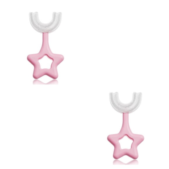 Advancent Cepillo de para bebé ergonómico de doble cara de silicona de 360 grados, cepillo de Manual en forma de U, cuidado rosado S 2piezas Advancent CBP077646