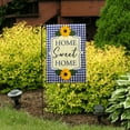 thumbnail image 4 of Briarwood Lane Blue Checkered Sunflowers Burlap Garden Flag, 4 of 4