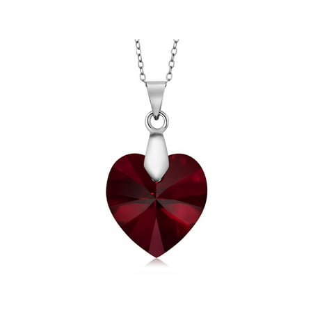 Collection Siam Red Heart Pendant Made with Swarovski®