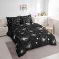 thumbnail image 3 of jejeloiu Silver Chic Butterflies 7pcs Bedding Comforter Set,Galaxy Starry Sky Queen Bedding Sets For Kids Reversible, 3 of 8