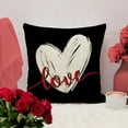 thumbnail image 6 of Valentine''s Day Black Decorative Throw Pillow Covers 18 x 18 Set of 4, Red Love Hearts Grey Stripes Polka Dots Cushion Case Decor, Anniversary Wedding Holiday Farmhouse Home Decoration for Sofa, 6 of 6