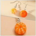 thumbnail image 2 of EeaseMX 2 pares de pendientes con forma de naranja, bonitos pendientes de moda para mujer, adornos para las orejas., 2 of 7