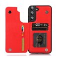 thumbnail image 3 of Compatible with Galaxy S23 Case Wallet with Card Holder,Embossed Butterfly Pattern PU Leather Double Magnetic Buttons Flip Shockproof Protective Cover for Samsung Galaxy S23, Red, 3 of 9