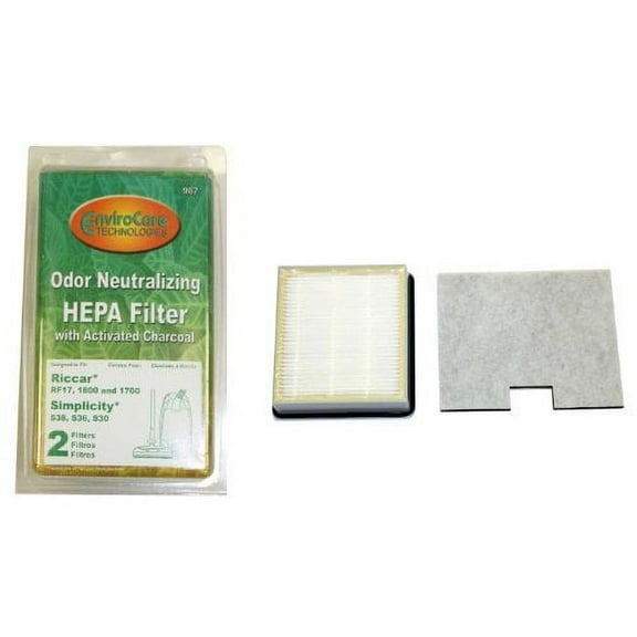 Odor Neutralizing Riccar 1700, 1800 HEPA And Charcoal Filter Set Also Will Fit Simplicity Models S36, S36L, S38, S38L