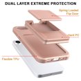 thumbnail image 3 of Decase Compatible with Apple iPhone 16E Case with Card Holder & Mirror, Military Grade Protection Hard Wallet Phone Case with Kickstand Cover fits for iPhone 16E,Shockproof Protection Cover,Rosegold, 3 of 6