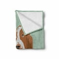 thumbnail image 2 of Dog Lover Soft Flannel Fleece Blanket, Long Eared Basset Hound Breed on Short Legs Caricatured Illustration, Cozy Plush for Indoor and Outdoor Use, 50" x 60", Almond Green Multicolor, by Ambesonne, 2 of 6