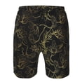 thumbnail image 3 of Fuzoiu Gold Gloss Outline Floral Print Men's Beach Shorts,Men's Swim Trunks,Quick Dry Board Shorts with Pockets,Men's Bathing Suits for Surfing, Running, and Casual Wear-X-Large, 3 of 6