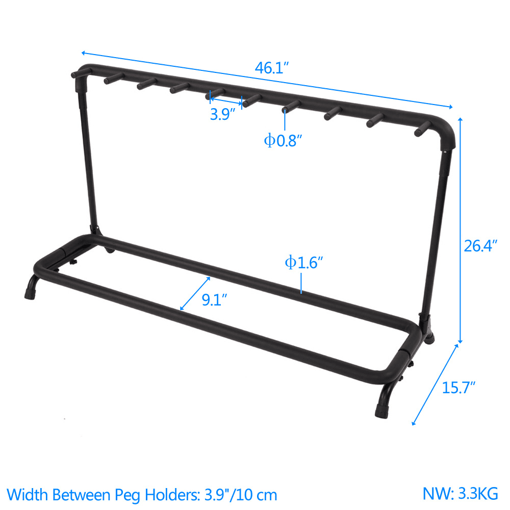 Tcbosik 9 Holder Guitar Stand, Multi-Guitar Display Rack Holder, Black