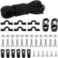 thumbnail image 1 of GAXIRE 1ensemble Accessoires de Rail de Kayak Kit de Cordon Élastique Noir avec Crochets pour Rangement de Bateau, 1 of 7