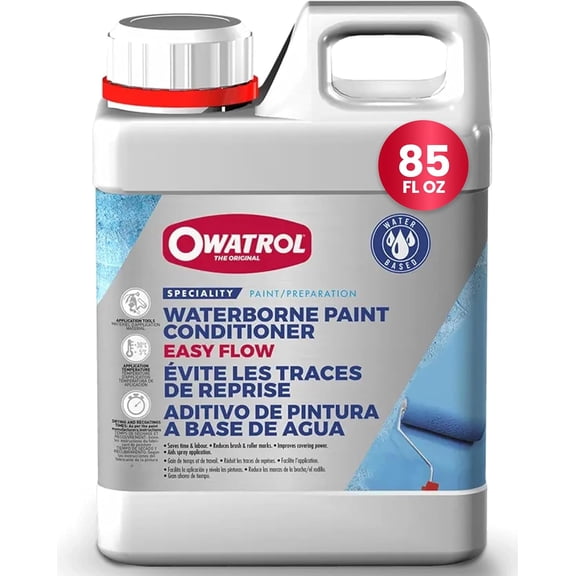 OWATROL Easy Flow Paint 85 Oz - Additive Premium, Medium for Acrylic Paint Pouring Art, Water-Based Acrylic Paint Conditioner to Eliminate Brush and Roller Marks