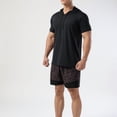thumbnail image 2 of SWSMCLT Men's Short Sleeve T Shirt Soft Quick Dry Workout Top Running Stretch Slim Fit Comfy Tees Cool Summer Hooded Tshirt Black Medium, 2 of 4
